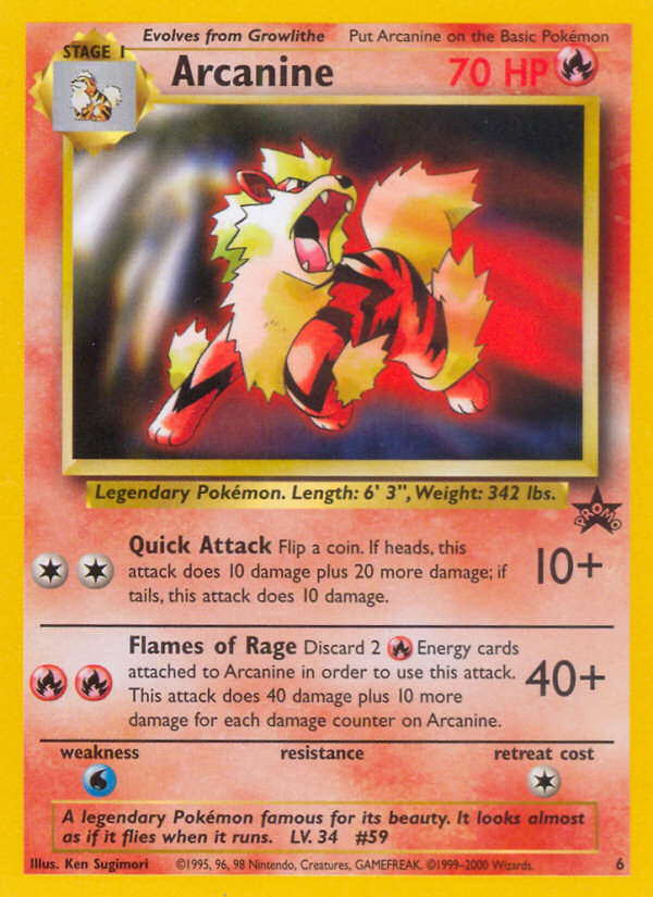 Arcanine (6) [Wizards of the Coast: Black Star Promos] | Exor Games New Glasgow