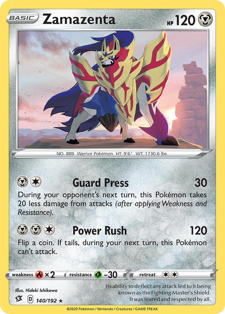 Zamazenta (140/192) (Cracked Ice Holo) (Theme Deck Exclusive) [Sword & Shield: Rebel Clash] | Exor Games New Glasgow