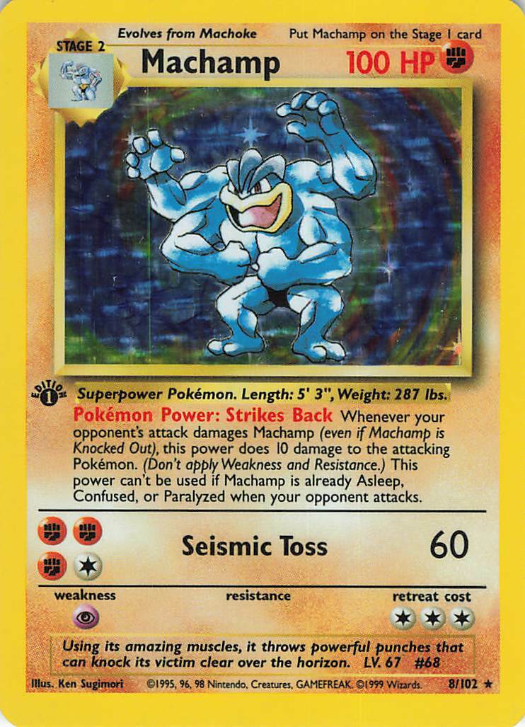 Machamp (8/102) (Shadowed Border) [Base Set 1st Edition] | Exor Games New Glasgow