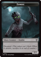 Timeless Dragon // Zombie (0007) Double-Sided Token [Aetherdrift Tokens] | Exor Games New Glasgow
