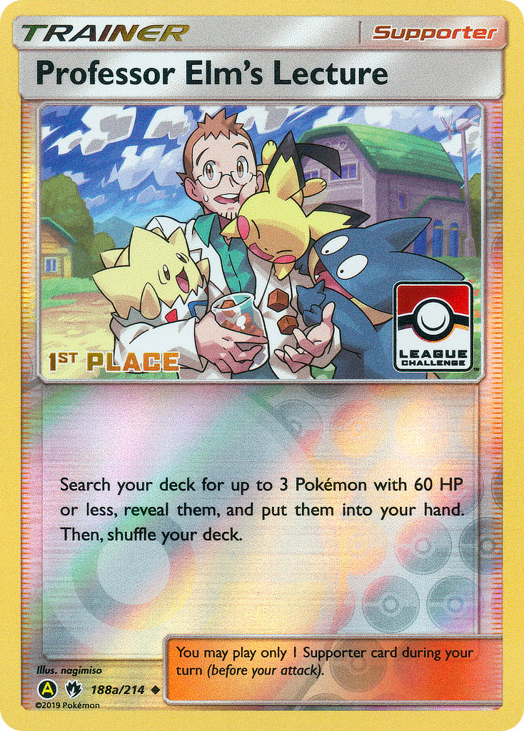 Professor Elm's Lecture (188a/214) (League Promo 1st Place) [Sun & Moon: Lost Thunder] | Exor Games New Glasgow