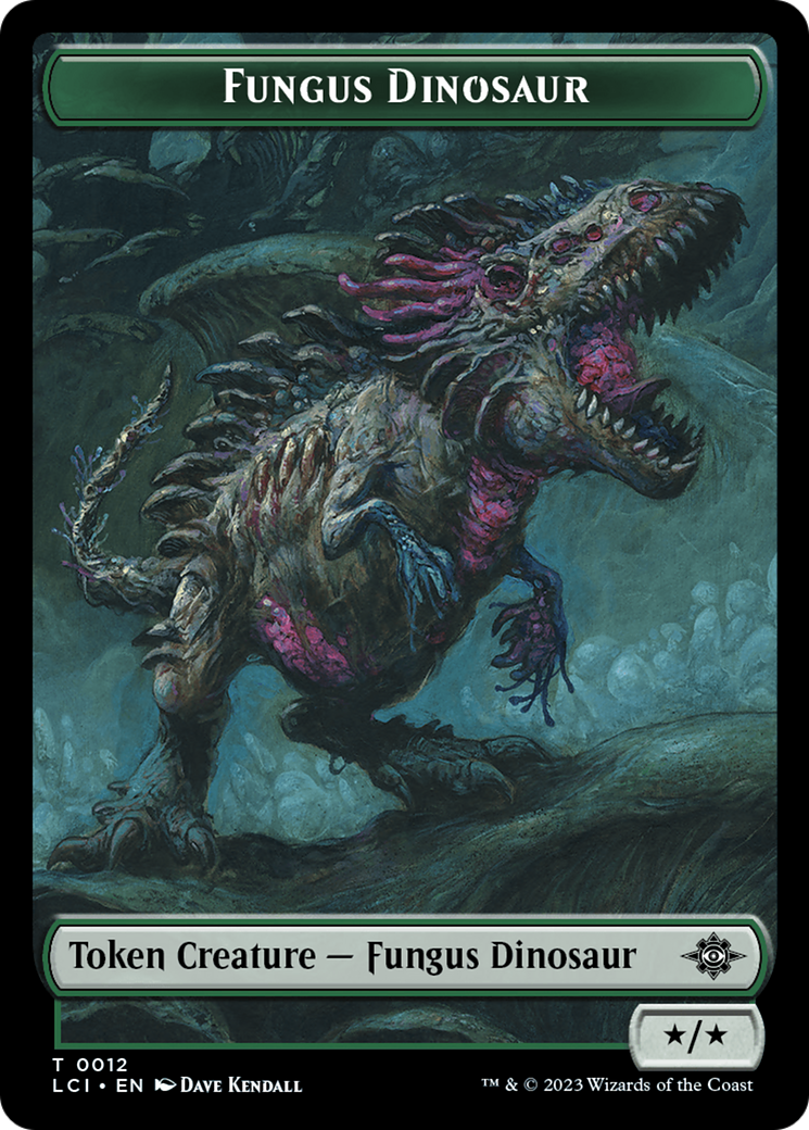 Fungus Dinosaur // Gnome Soldier Double-Sided Token [The Lost Caverns of Ixalan Tokens] | Exor Games New Glasgow