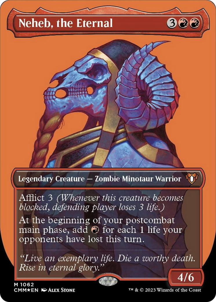 Neheb, the Eternal (Borderless Textured Foil Frame Break) [Commander Masters] | Exor Games New Glasgow