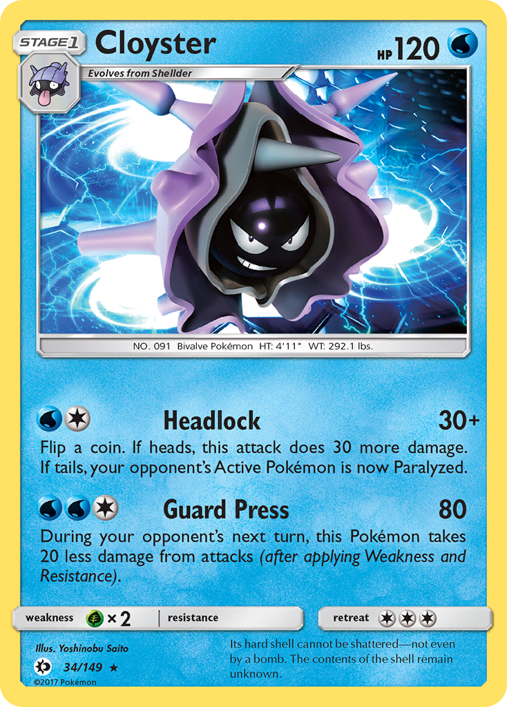 Cloyster (34/149) [Sun & Moon: Base Set] | Exor Games New Glasgow