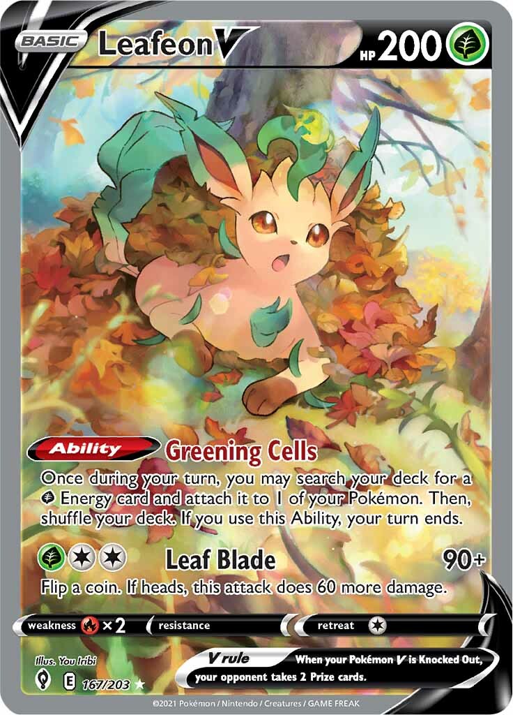 Leafeon V (167/203) [Sword & Shield: Evolving Skies] | Exor Games New Glasgow