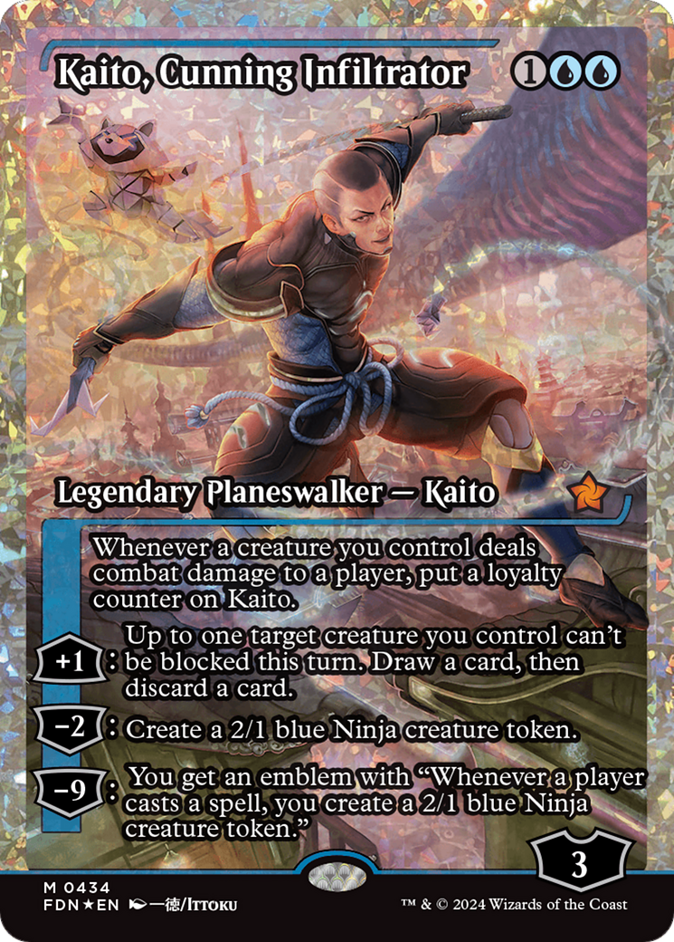 Kaito, Cunning Infiltrator (Showcase) (Frature Foil) [Foundations] | Exor Games New Glasgow