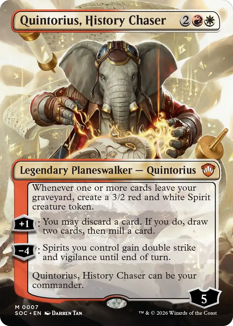 Quintorius, History Chaser (Borderless) [Secrets of Strixhaven Commander] | Exor Games New Glasgow