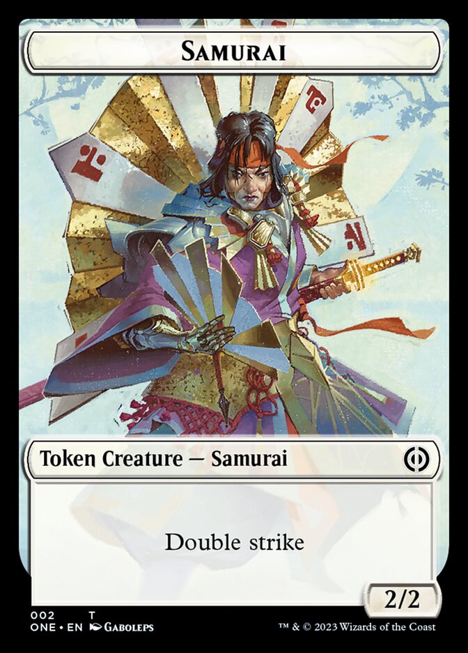 Rebel // Samurai Double-Sided Token [Phyrexia: All Will Be One Tokens] | Exor Games New Glasgow