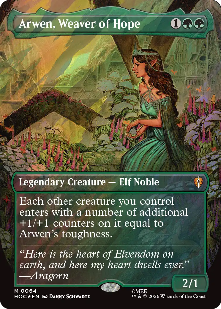 Arwen, Weaver of Hope (Borderless) (Surge Foil) [The Hobbit: Eternal-Legal] | Exor Games New Glasgow