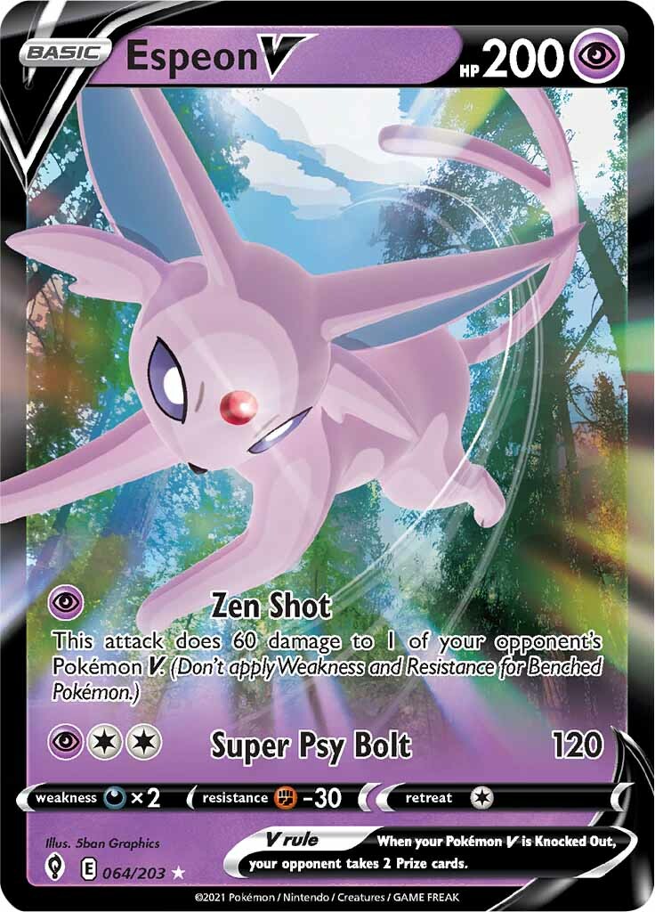 Espeon V (064/203) [Sword & Shield: Evolving Skies] | Exor Games New Glasgow