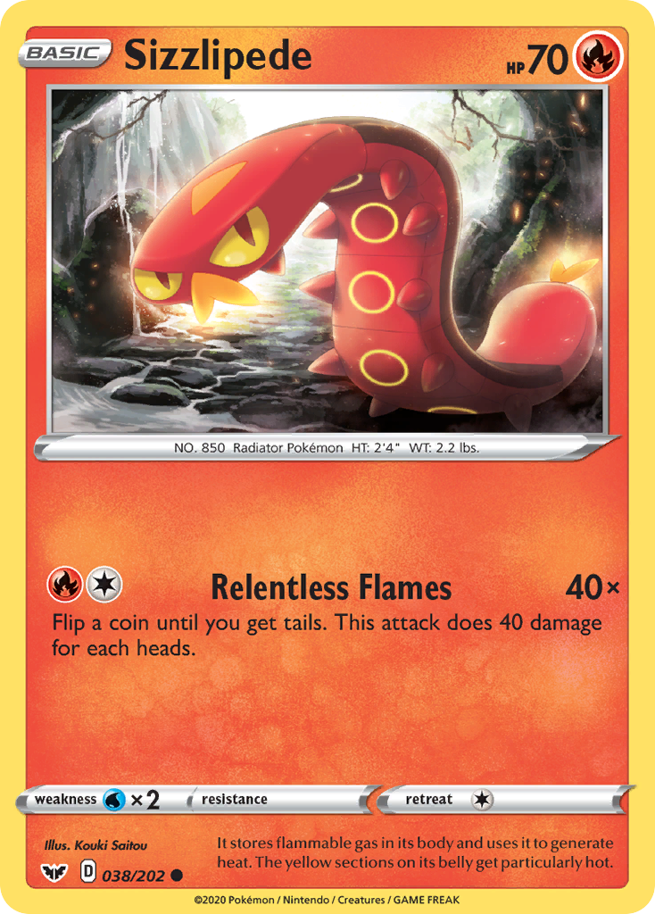 Sizzlipede (038/202) [Sword & Shield: Base Set] | Exor Games New Glasgow