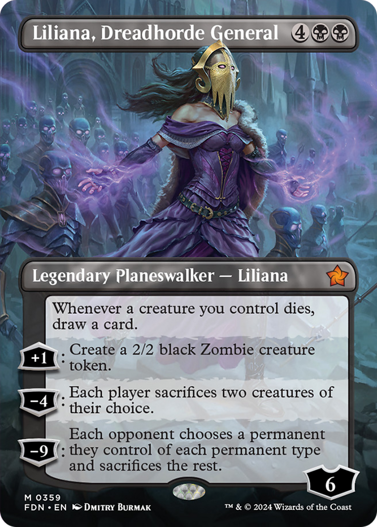 Liliana, Dreadhorde General (Borderless) [Foundations] | Exor Games New Glasgow