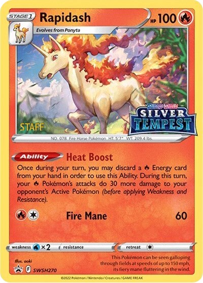 Rapidash (SWSH270) (Prerelease) (Staff) [Sword & Shield: Black Star Promos] | Exor Games New Glasgow