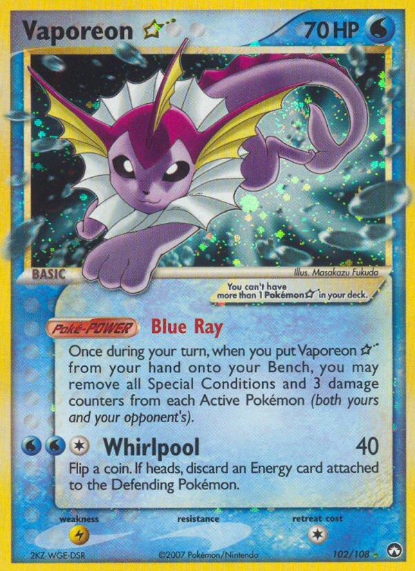 Vaporeon Star (102/108) [EX: Power Keepers] | Exor Games New Glasgow