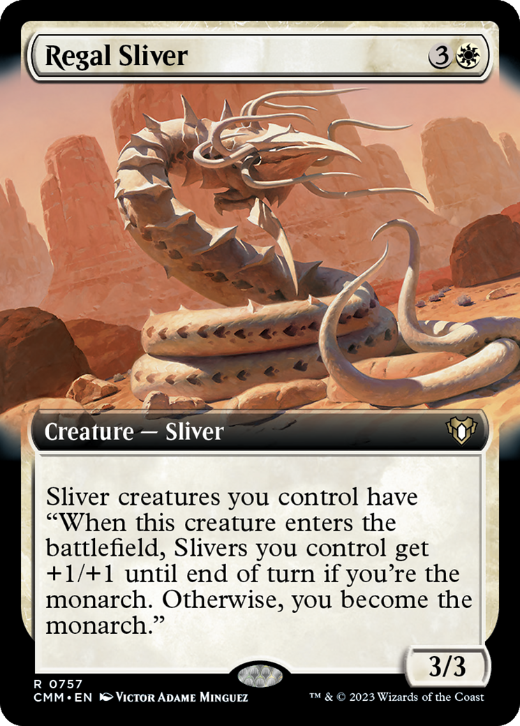 Regal Sliver (Extended Art) [Commander Masters] | Exor Games New Glasgow