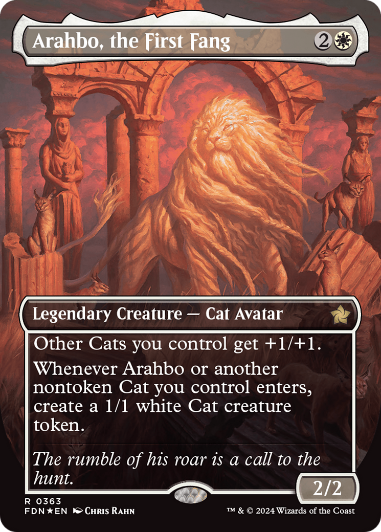 Arahbo, the First Fang (Borderless) (Mana Foil) [Foundations] | Exor Games New Glasgow