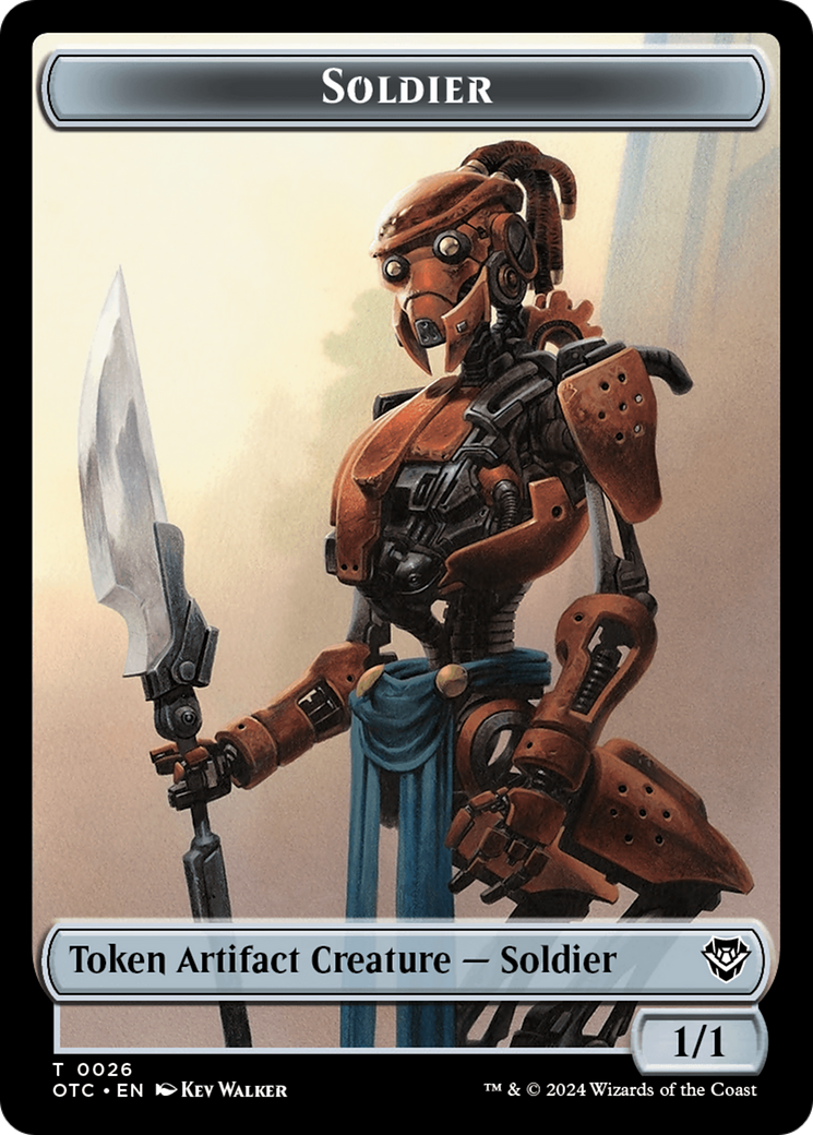 Elemental (0014) // Soldier (0026) Double-Sided Token [Outlaws of Thunder Junction Commander Tokens] | Exor Games New Glasgow