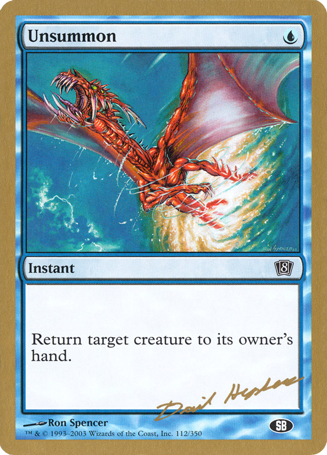 Unsummon (Dave Humpherys) (SB) [World Championship Decks 2003] | Exor Games New Glasgow