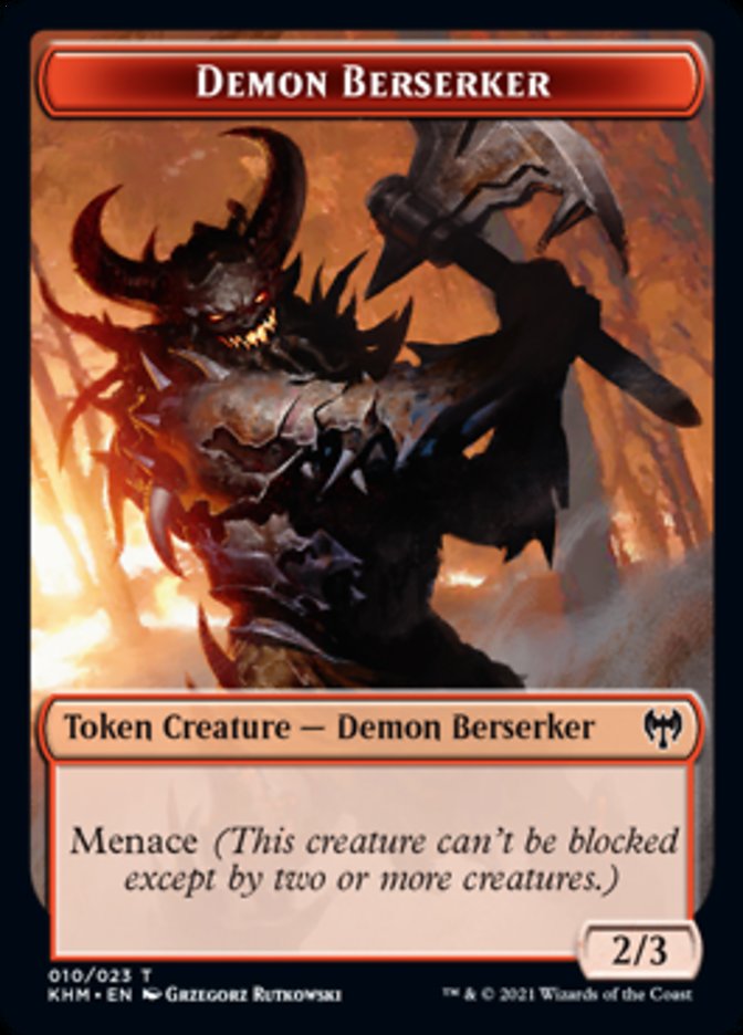 Demon Berserker Token [Kaldheim Tokens] | Exor Games New Glasgow