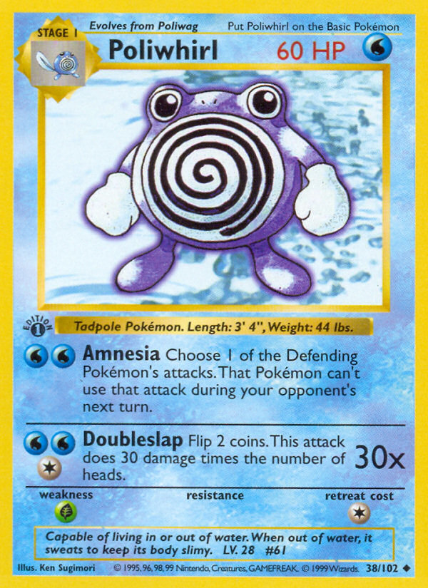 Poliwhirl (38/102) (Shadowless) [Base Set 1st Edition] | Exor Games New Glasgow