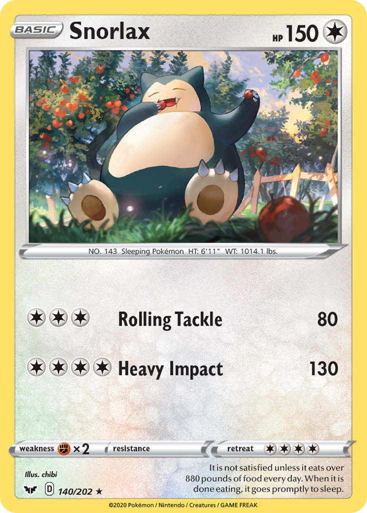 Snorlax (140/202) [Sword & Shield: Base Set] | Exor Games New Glasgow