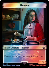 Human (0037) // Dinosaur Double-Sided Token (Surge Foil) [Doctor Who Tokens] | Exor Games New Glasgow