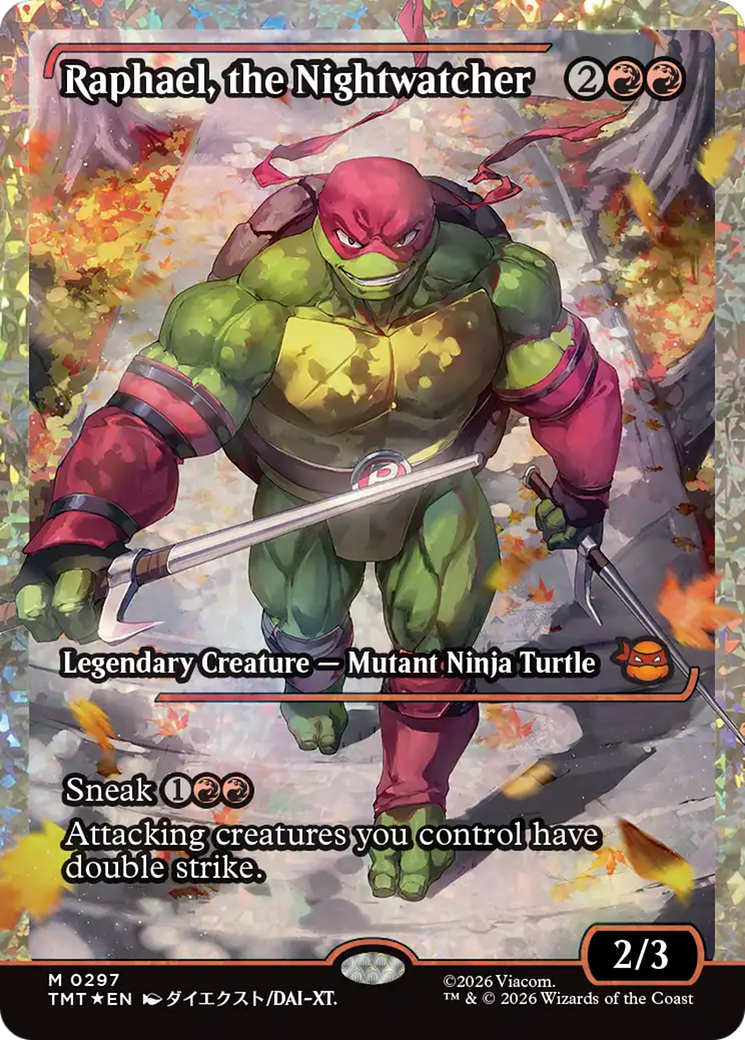 Raphael, the Nightwatcher (Showcase) (Fracture Foil) [Teenage Mutant Ninja Turtles] | Exor Games New Glasgow