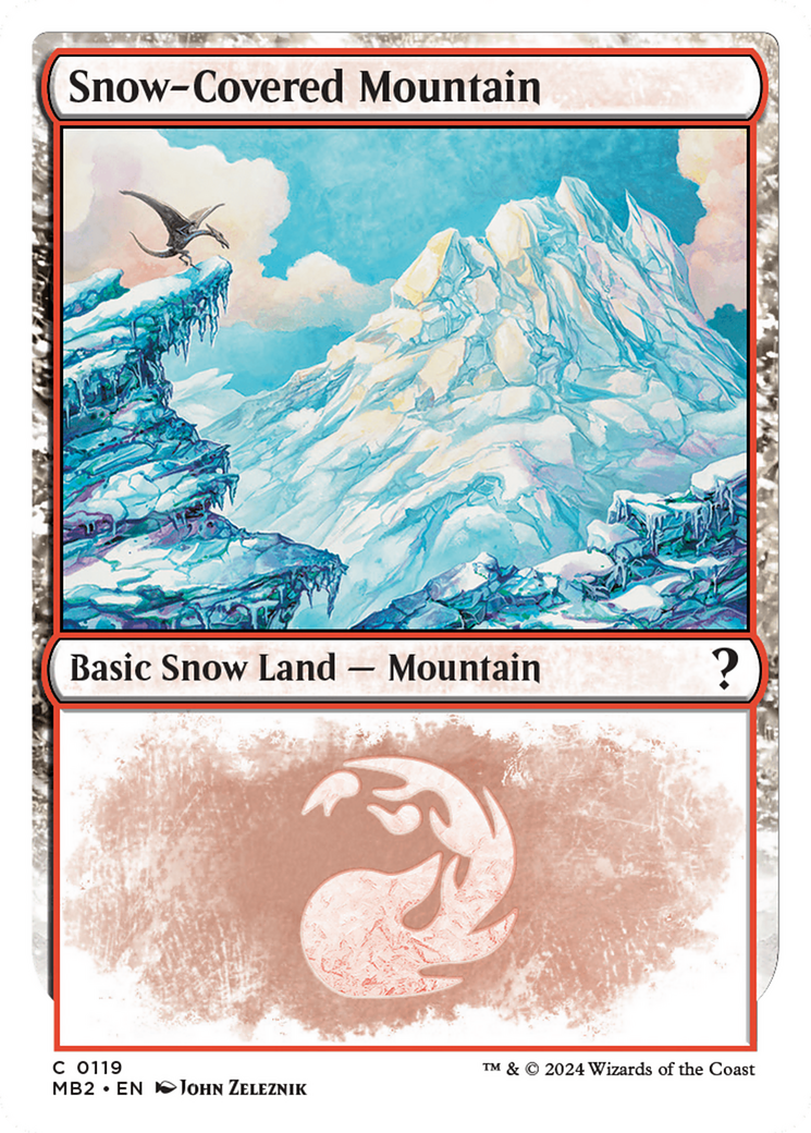 Snow-Covered Mountain (White Border) [Mystery Booster 2] | Exor Games New Glasgow