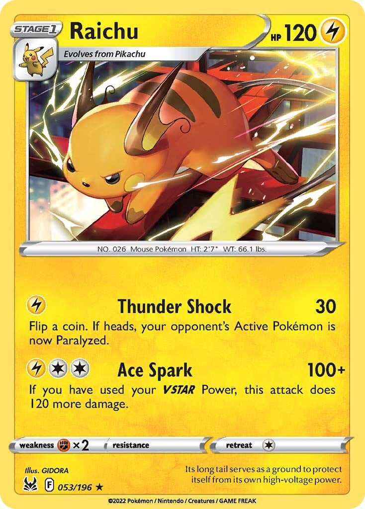 Raichu (053/196) [Sword & Shield: Lost Origin] | Exor Games New Glasgow