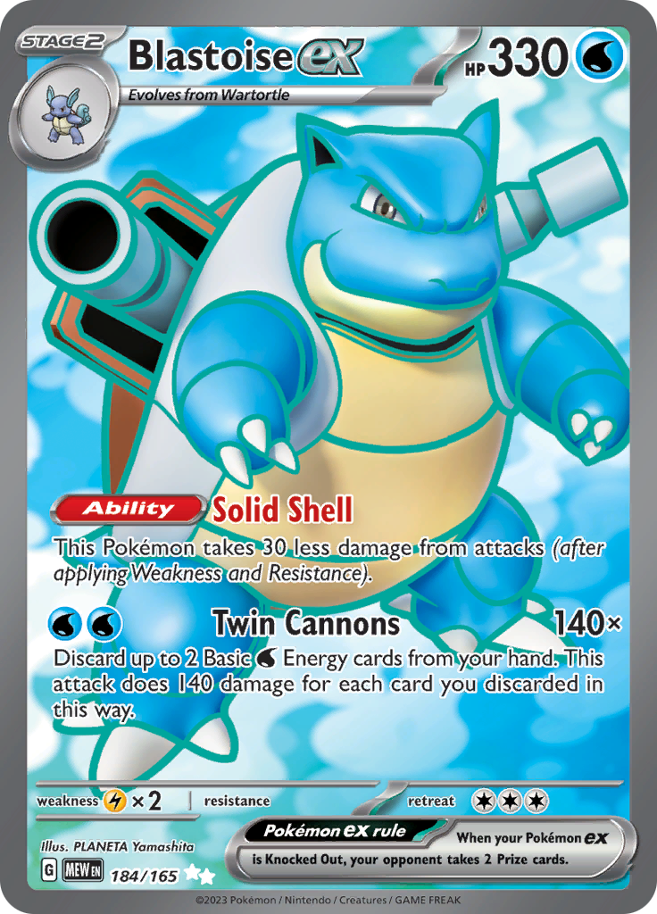 Blastoise ex (184/165) [Scarlet & Violet: 151] | Exor Games New Glasgow