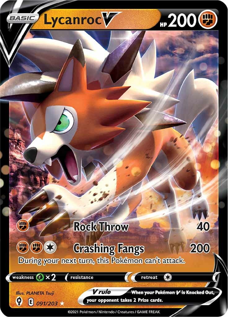 Lycanroc V (091/203) [Sword & Shield: Evolving Skies] | Exor Games New Glasgow