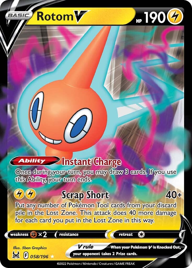 Rotom V (058/196) [Sword & Shield: Lost Origin] | Exor Games New Glasgow