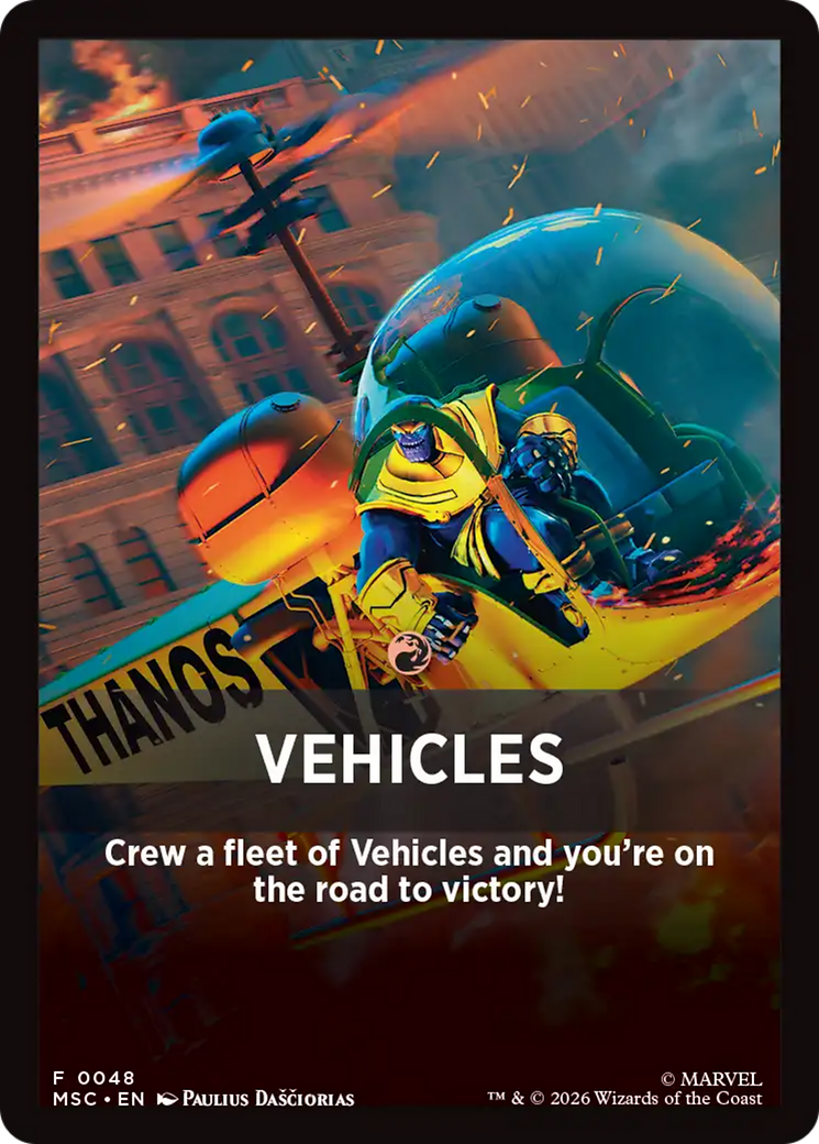 Vehicles Theme Card [Marvel Super Heroes Commander] | Exor Games New Glasgow