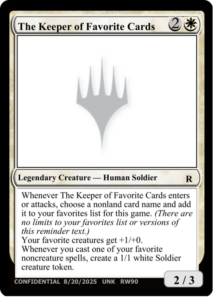 The Keeper of Favorite Cards (8/20/2025) [Unknown Event] | Exor Games New Glasgow