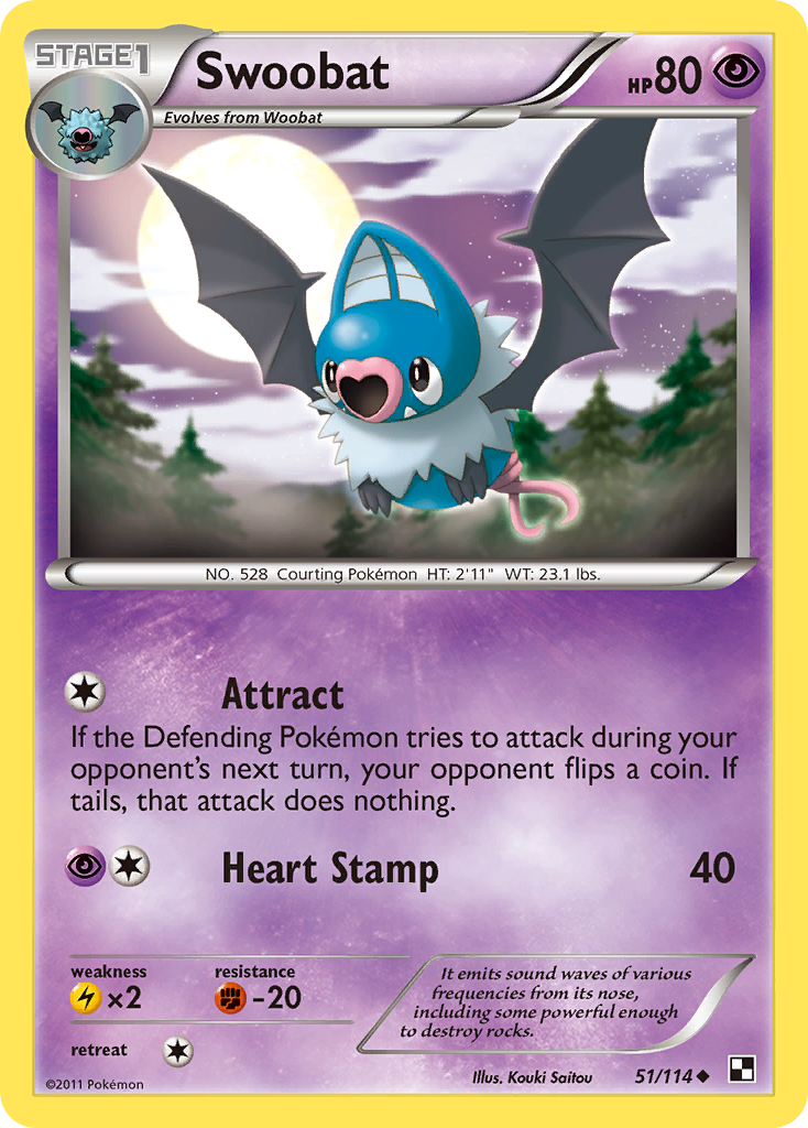 Swoobat (51/114) [Black & White: Base Set] | Exor Games New Glasgow