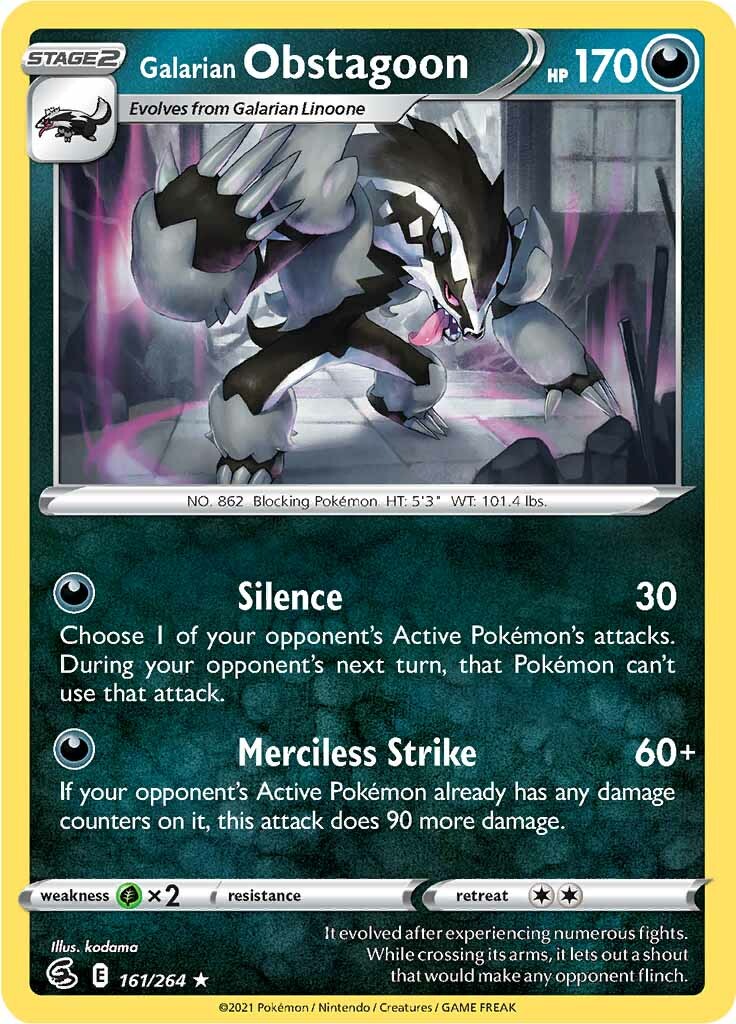 Galarian Obstagoon (161/264) [Sword & Shield: Fusion Strike] | Exor Games New Glasgow