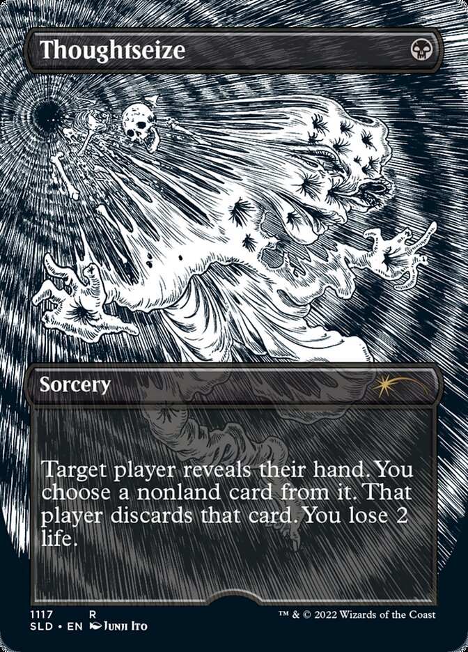 Thoughtseize (Borderless Etched Foil) [Secret Lair Drop Series] | Exor Games New Glasgow