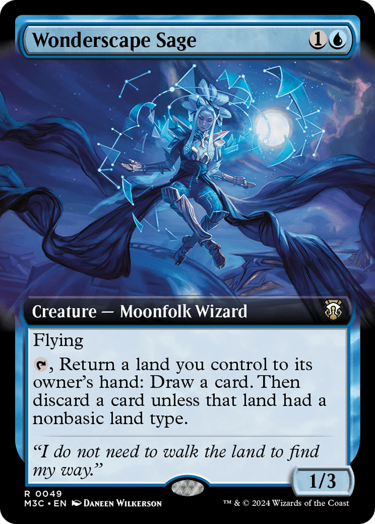 Wonderscape Sage (Extended Art) (Ripple Foil) [Modern Horizons 3 Commander] | Exor Games New Glasgow