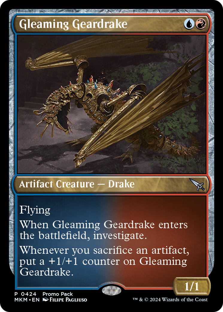 Gleaming Geardrake (Promo Pack) [Murders at Karlov Manor Promos] | Exor Games New Glasgow