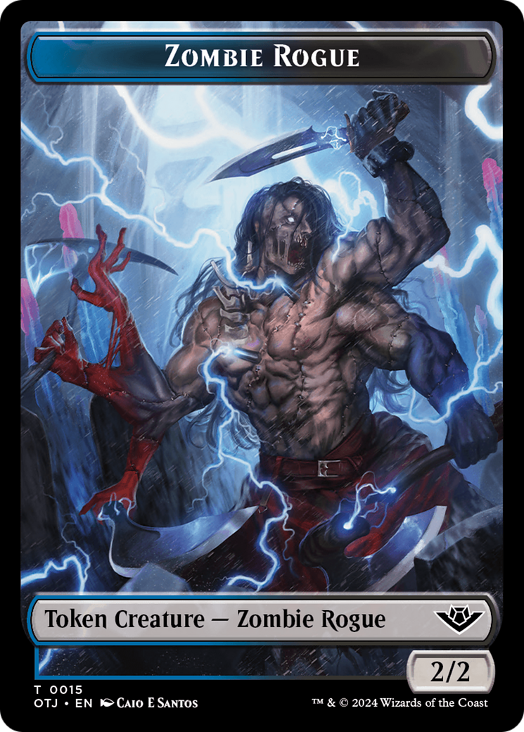 Treasure // Zombie Rogue Double-Sided Token [Outlaws of Thunder Junction Tokens] | Exor Games New Glasgow