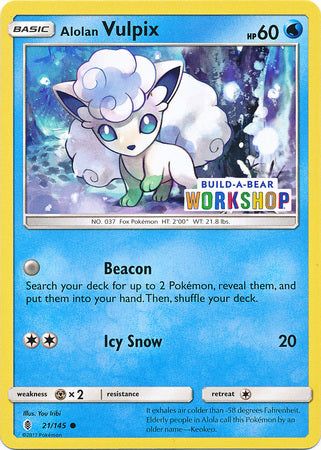 Alolan Vulpix (21/145) (Build A Bear Workshop Exclusive) [Sun & Moon: Guardians Rising] | Exor Games New Glasgow