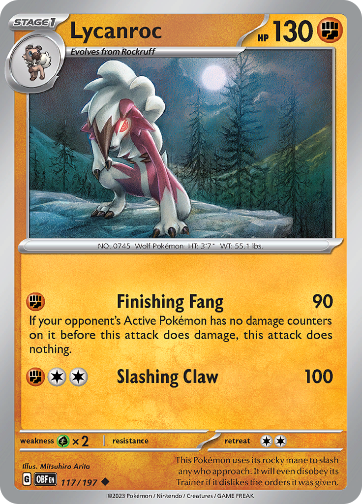 Lycanroc (117/197) [Scarlet & Violet: Obsidian Flames] | Exor Games New Glasgow