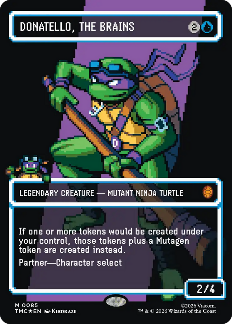 Donatello, the Brains (0085) (Borderless) (Surge Foil) [Teenage Mutant Ninja Turtles Commander] | Exor Games New Glasgow