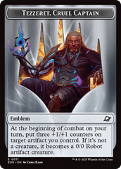 Robot // Emblem - Tezzeret, Cruel Captain Double-Sided Token [Edge of Eternities Tokens] | Exor Games New Glasgow