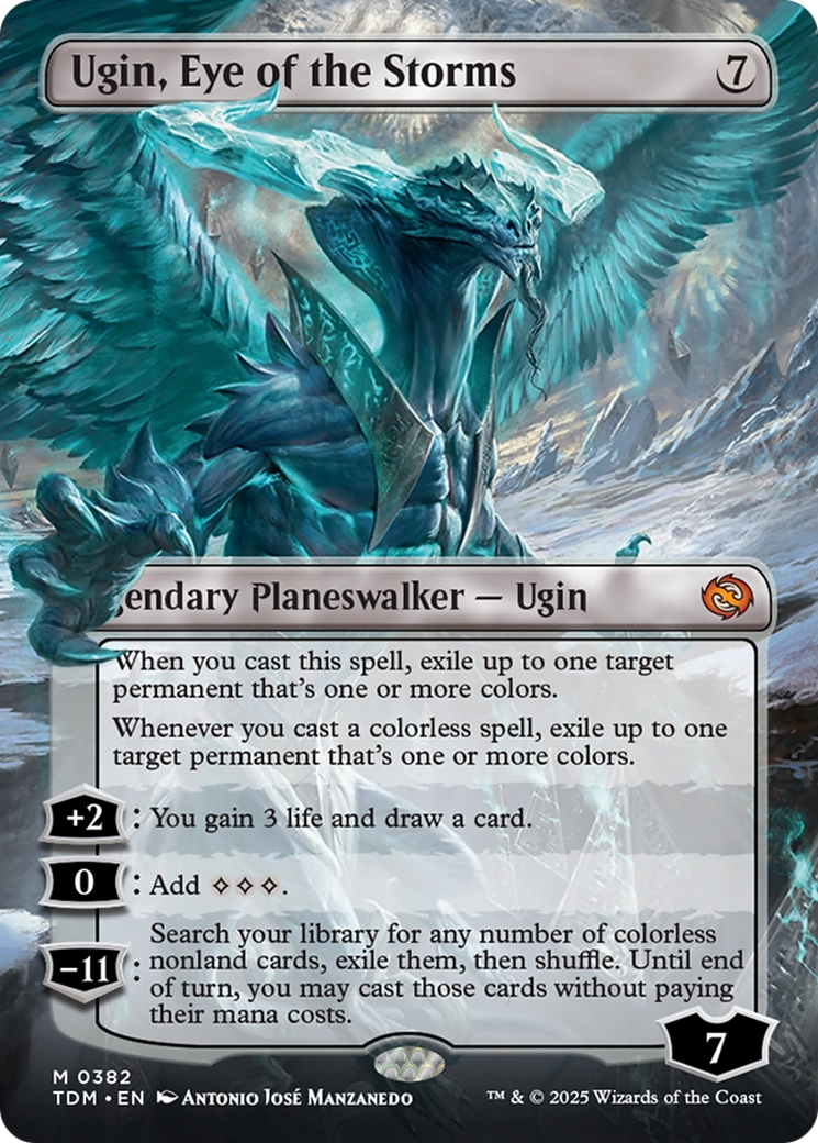 Ugin, Eye of the Storms (Borderless) [Tarkir: Dragonstorm] | Exor Games New Glasgow