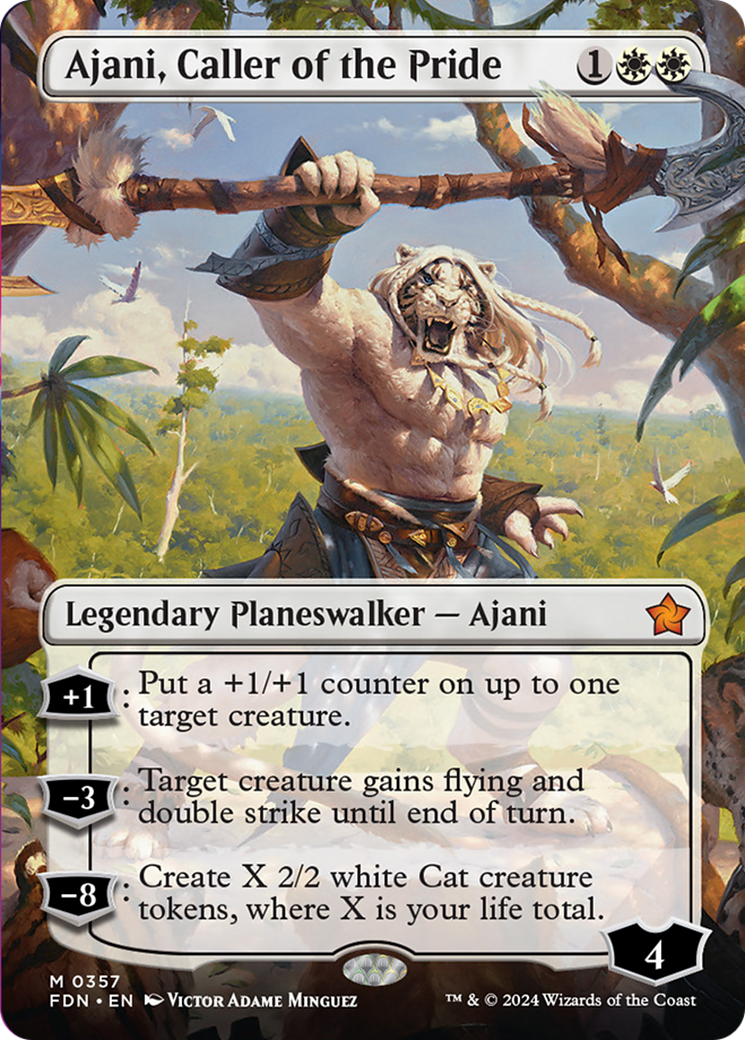 Ajani, Caller of the Pride (Borderless) [Foundations] | Exor Games New Glasgow