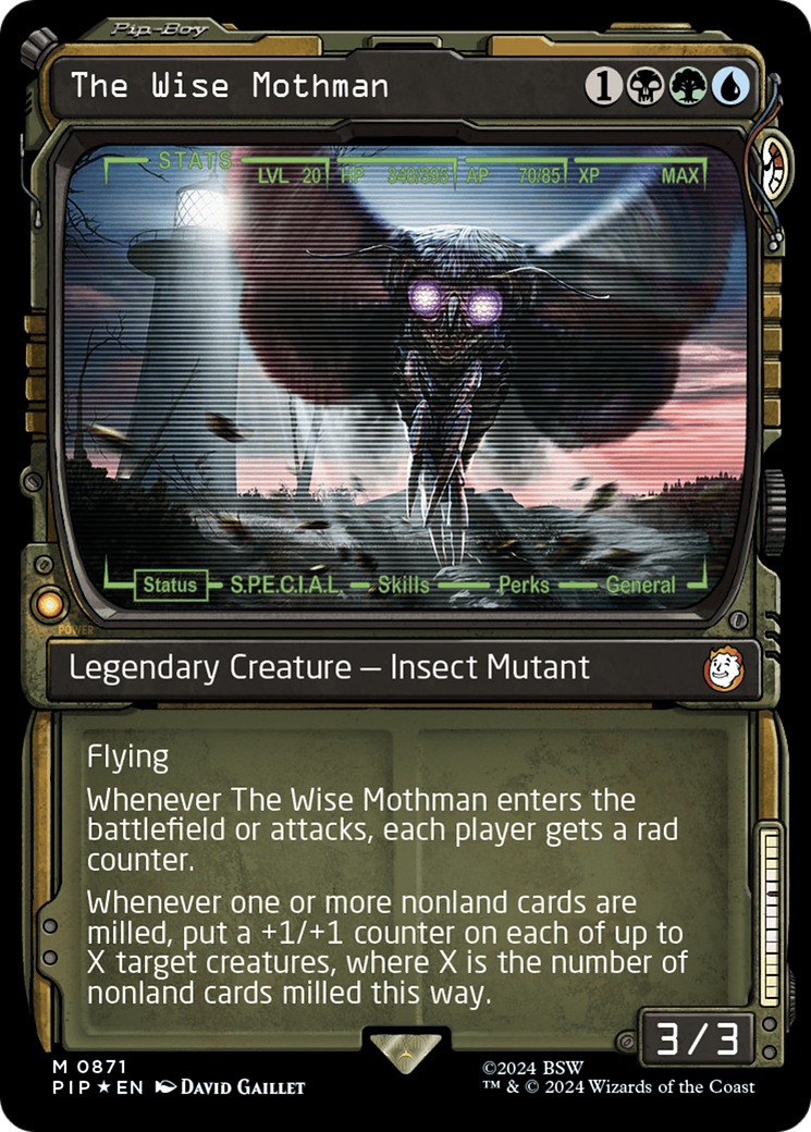 The Wise Mothman (Showcase) (Surge Foil) [Fallout] | Exor Games New Glasgow