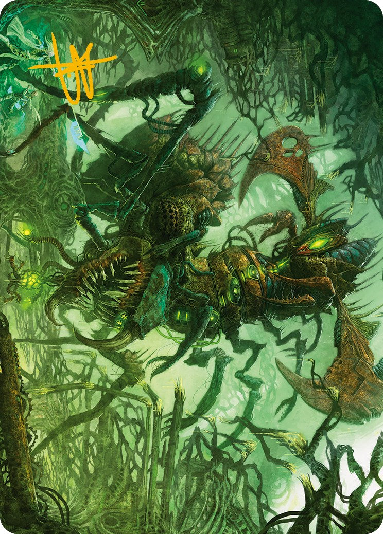 Skyscythe Engulfer Art Card (Gold-Stamped Signature) [Phyrexia: All Will Be One Art Series] | Exor Games New Glasgow