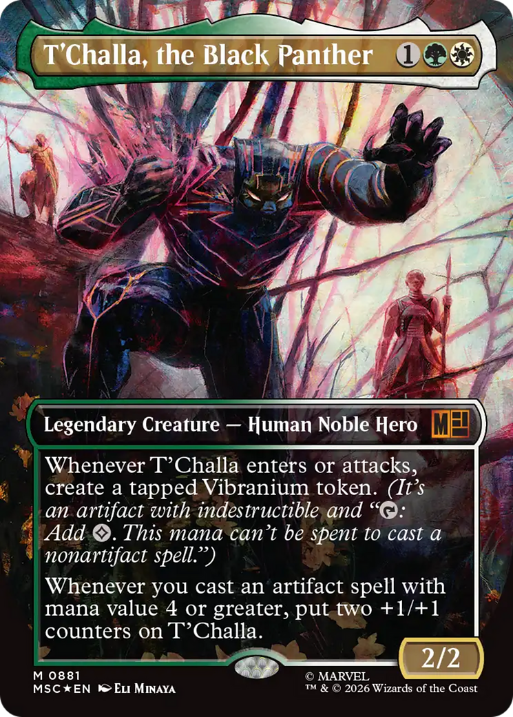 T'Challa, the Black Panther (Borderless) (Surge Foil) [Marvel Super Heroes Commander] | Exor Games New Glasgow