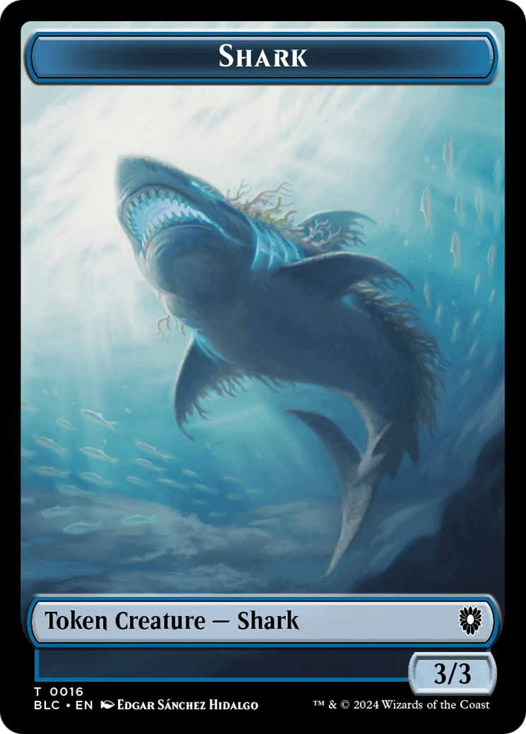 Bird (011) // Shark Double-Sided Token [Bloomburrow Commander Tokens] | Exor Games New Glasgow